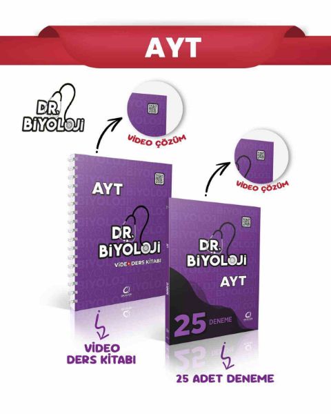 DR.BİYOLOJİ AYT VİDEO DERS KİTABI+AYT DR.BİYOLOJİ 25 DENEME 2Lİ SET  resmi