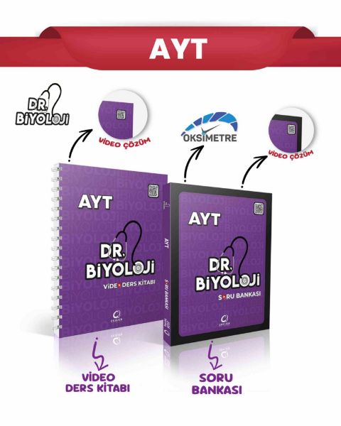 DR.BİYOLOJİ AYT VİDEO DERS KİTABI+AYT SORU BANKASI 2Lİ SET resmi