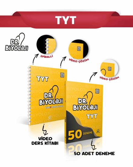 DR.BİYOLOJİ TYT VİDEO DERS KİTABI+TYT 50 DENEME 2Lİ SET resmi