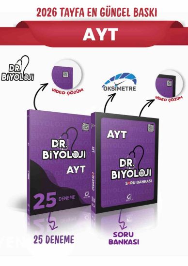 DR. BİYOLOJİ AYT 25 DENEME+DR. BİYOLOJİ AYT SORU BANKASI 2Lİ SET resmi