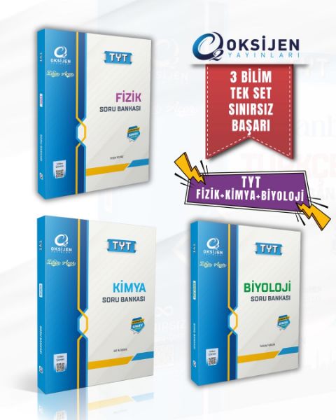 OKSİJEN TYT FİZİK-KİMYA-BİYOLOJİ 3'LÜ SET resmi